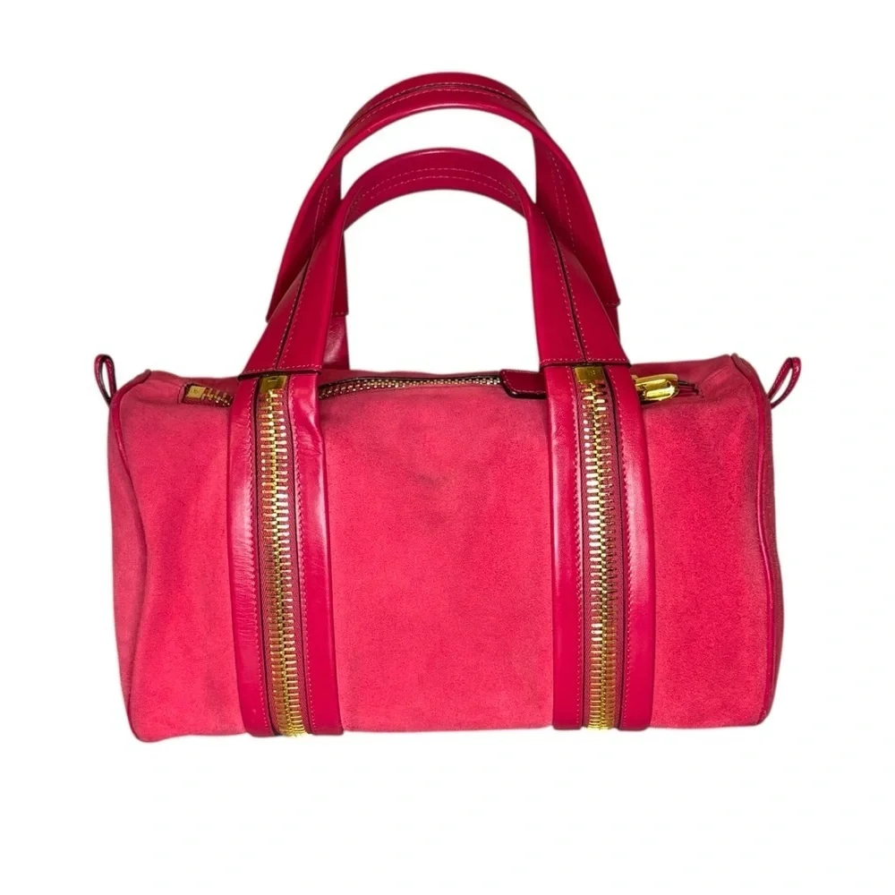 Tom Ford | Rare Suede Zip-Trim Duffel | Fuchsia Pink | 12”